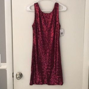 Ruby red sequin dress NWT